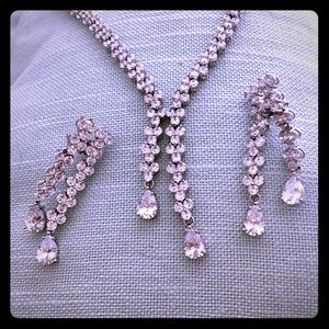 Faux wedding necklace and earrings